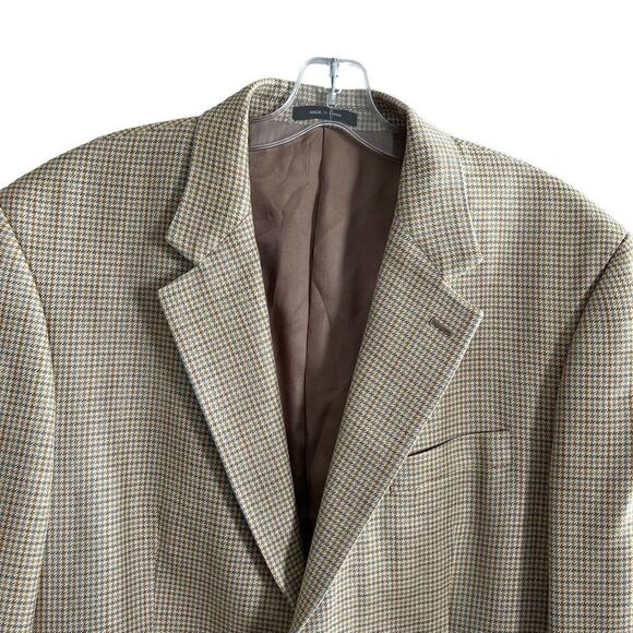 Lauren Ralph Lauren suit jacket blazer size 42R 100% silk houndstooth pattern - Picture 6 of 11